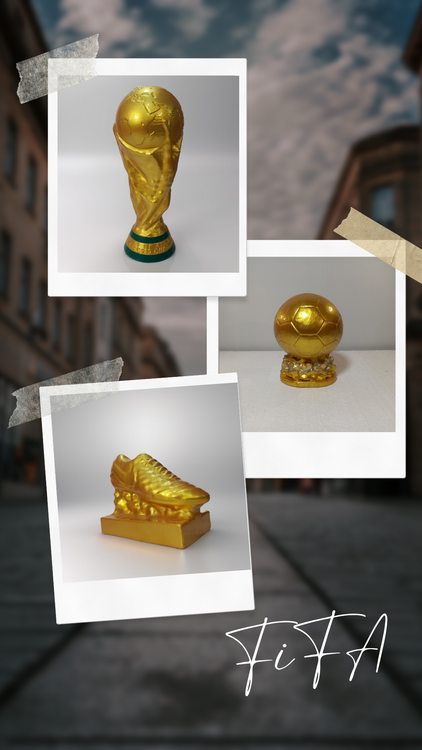 پکیج جام،توپ و کفش طلا(سایز کوچک)